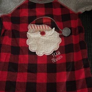 Mud Pie Red and Black Plaid Santa Footie never worn